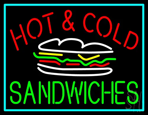 Hot And Cold Sandwiches Neon Sign