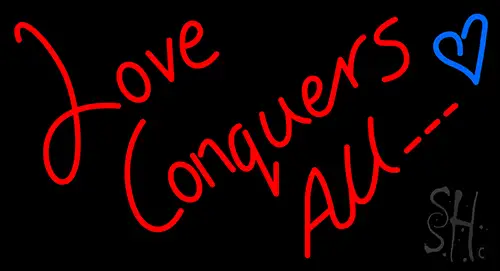 Love Conguers Neon Sign