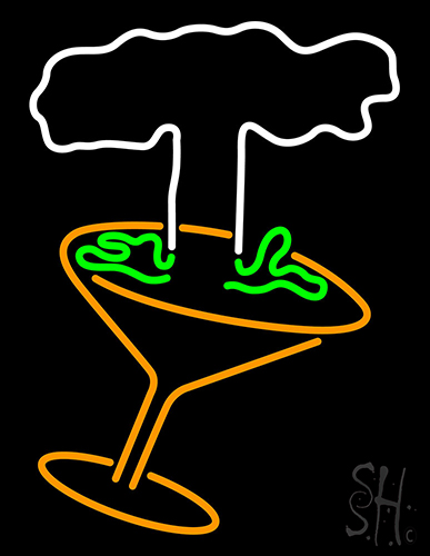 Martini Glass With Tree Neon Sign