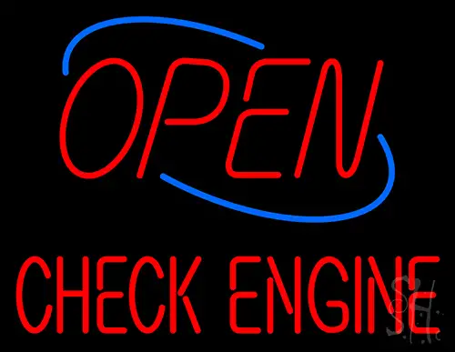 Open Check Engine Neon Sign
