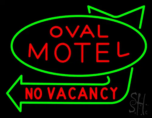 Oval Motel No Vacancy Neon Sign