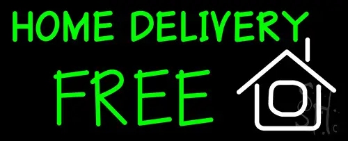 White Home Delivery Free Neon Sign