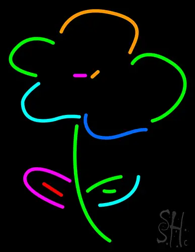 Multicolor Flower Logo Neon Sign