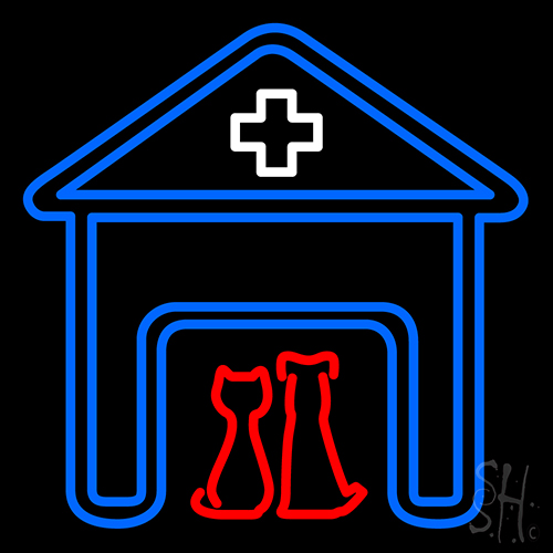 Veterinary Symbol With Home Neon Sign