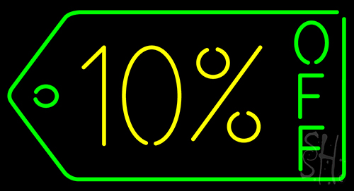 10 Percent Off Neon Sign