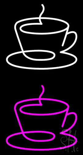 Pink Coffee Cup Icon Neon Sign