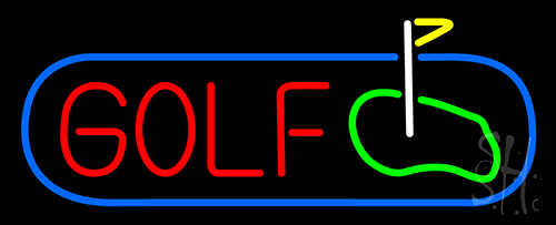 Golf With Ground Neon Sign