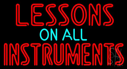 Lessons On All Instruments Neon Sign
