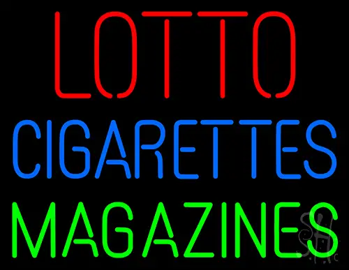 Lotto Cigarettes Magazines Neon Sign