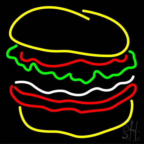 Multi Color Burger Neon Sign