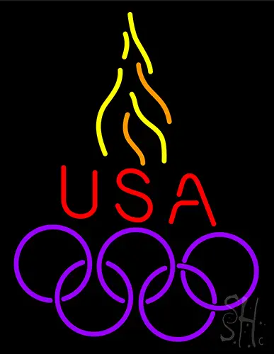 Usa Olympic Logo Neon Sign