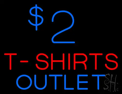 2 T Shirt Outlet Neon Sign
