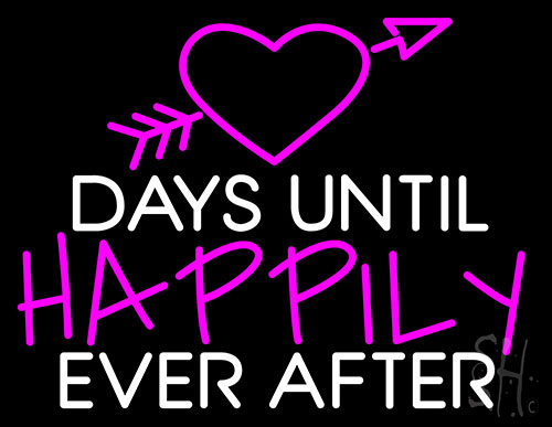 Days Until Happily Neon Sign