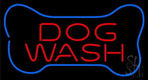 Dog Wash With Bone Neon Sign
