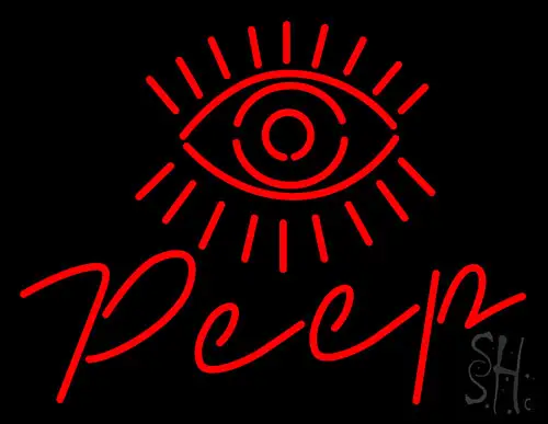 Eye Peep Red Neon Sign