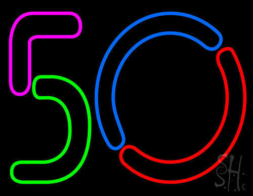 Multicolor 50s Neon Sign