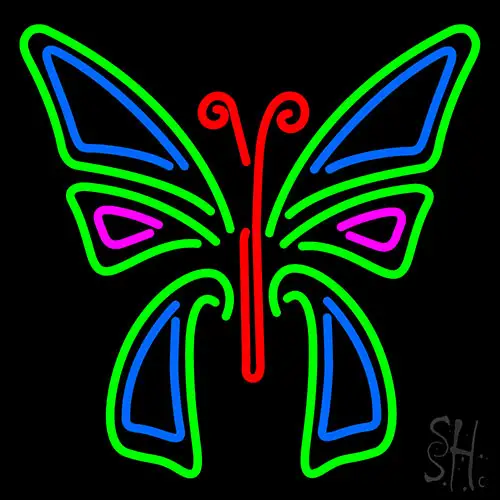 Multicolor Butterfly Neon Sign