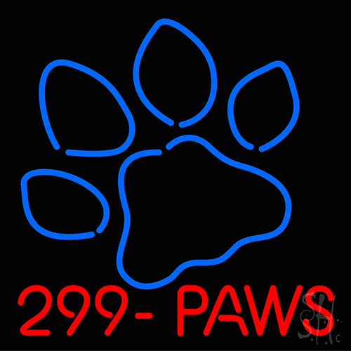 Paws With Logo Neon Sign