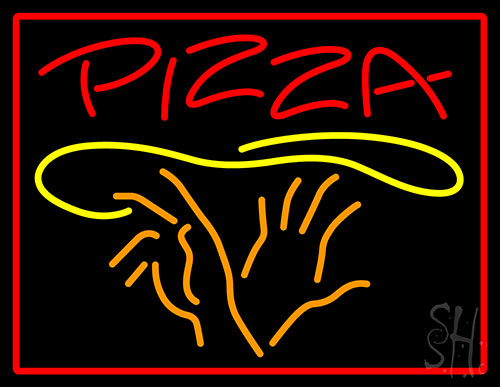 Pizza With Hand Neon Sign
