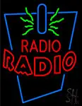 Radio With Double Stroke Red Neon Sign