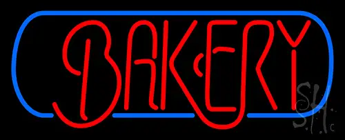 Bakery Blue Border Neon Sign