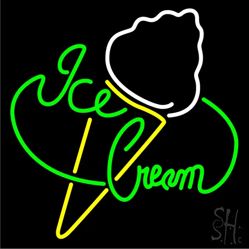 Green Ice Cream Neon Sign