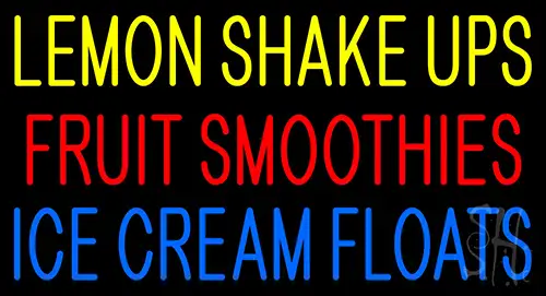 Lemon Shake Ups Fruit Smoothies Ice Cream Neon Sign