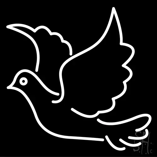 White Dove Logo Neon Sign