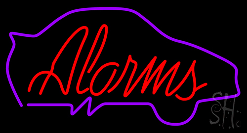 Car Alarms Logo Neon Sign