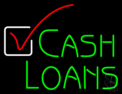 Cash Loans With Logo Neon Sign