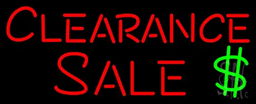 Clearance Sale With Dollar Logo Neon Sign