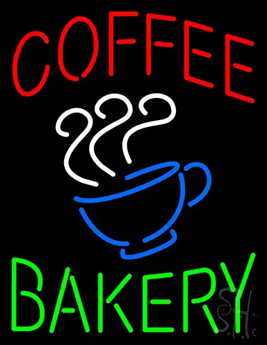 Coffee Bakery With Coffee Cup Neon Sign