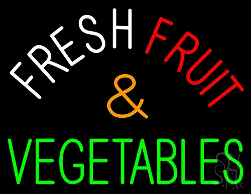 Fresh Fruit And Egetables Neon Sign