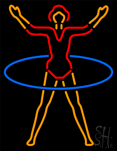 Girls Palying With Ring Neon Sign