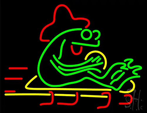 Green Frog Neon Sign