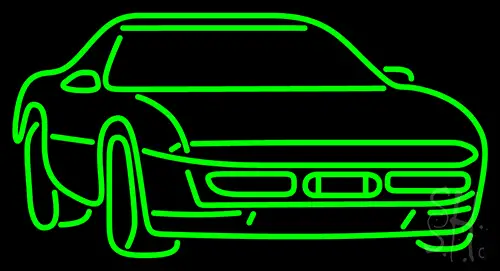 Green Sport Car Neon Sign