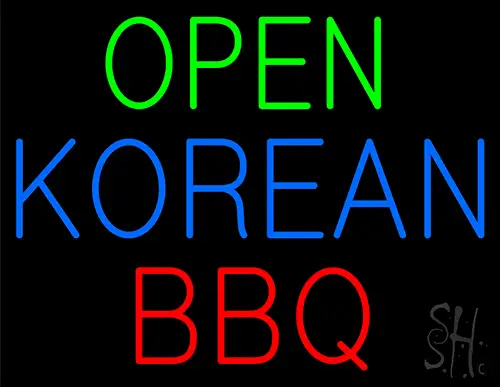 Open Korean Bbq Neon Sign