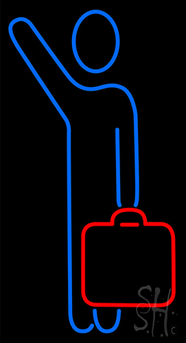 People Travel Icon Neon Sign