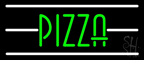 Pizza With White Line Neon Sign