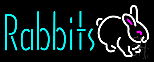 Rabbits Logo Neon Sign