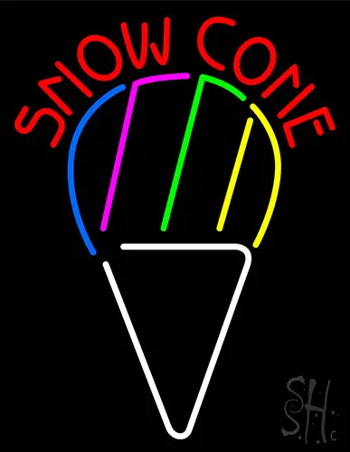 Snow Cone With Logo Neon Sign