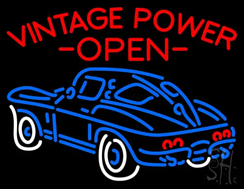 Vintage Power Open Car Logo Neon Sign