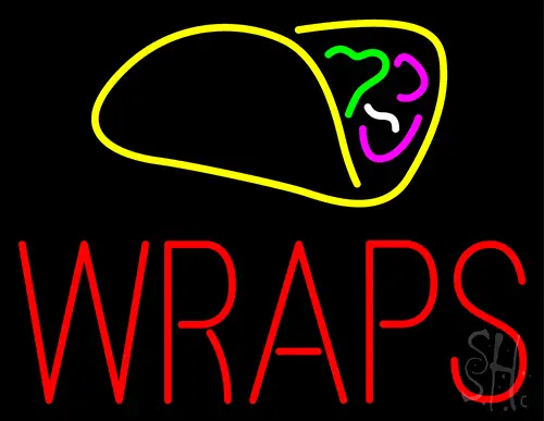 Wraps Red Text Colorful Logo Neon Sign