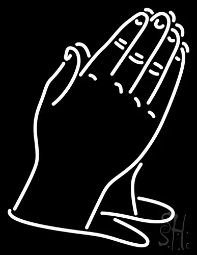 Child Prayer Hands Neon Sign