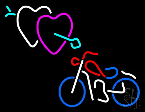 Bike With Heart Logo Neon Sign