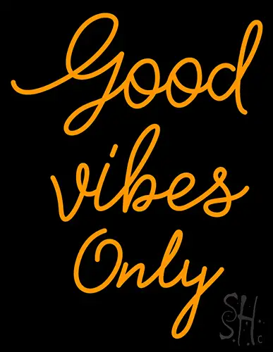 Orange Good Vibes Only Neon Sign