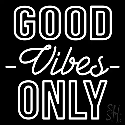 White Good Vibes Only Neon Sign