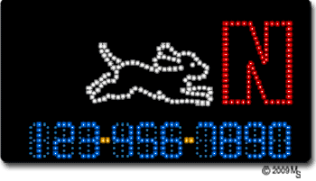 Puppy-Open-Phone Number Changeable Animated LED Sign