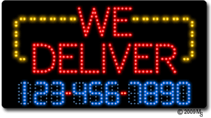 We Deliver Phone Number Changeable Animated LED Sign