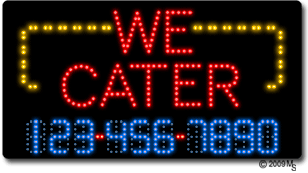 We Cater Phone Number Changeable Animated LED Sign